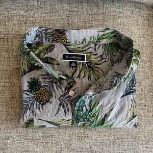 Club Room Shirt Mens XXL Blue AOP Pineapple Palms Hawaiian Short Sleeve NWT